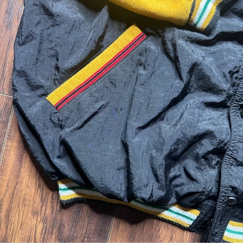 VTG 1990s Jordan Nike Yellow Windbreaker Fleece Bomber Hoodie